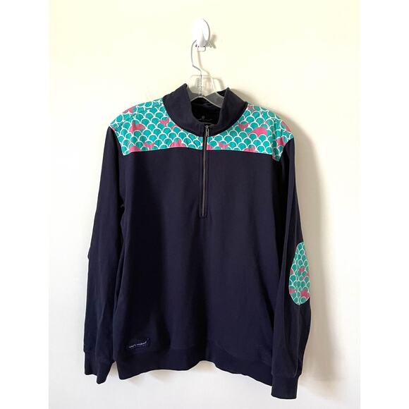 Simply Southern Turtles Whale Quarter Zip Pull Over Long Sleeve Shirt Blue Small - Picture 2 of 8